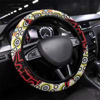 Papua New Guinea Pidgin Language Week Steering Wheel Cover Halo Olgeta Tok Pisin Wik Bird Of Paradise Oro Batik LT22 Universal Fit Red - Polynesian Pride