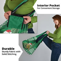 New Zealand Kakapo Christmas In July Grocery Bag Silver Fern Santa Xmas Green Color
