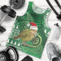 New Zealand Kakapo Christmas In July Men Tank Top Silver Fern Santa Xmas Green Color