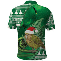 New Zealand Kakapo Christmas In July Polo Shirt Silver Fern Santa Xmas Green Color