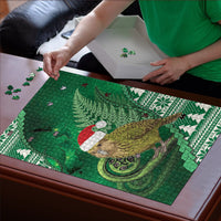 New Zealand Kakapo Christmas In July Puzzle Silver Fern Santa Xmas Green Color