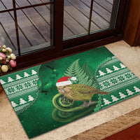 New Zealand Kakapo Christmas In July Rubber Doormat Silver Fern Santa Xmas Green Color