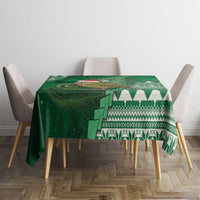 New Zealand Kakapo Christmas In July Tablecloth Silver Fern Santa Xmas Green Color