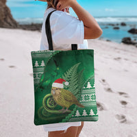 New Zealand Kakapo Christmas In July Tote Bag Silver Fern Santa Xmas Green Color
