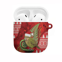 New Zealand Kakapo Christmas In July AirPods Case Silver Fern Santa Xmas Red Color