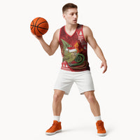 New Zealand Kakapo Christmas In July Basketball Jersey Silver Fern Santa Xmas Red Color