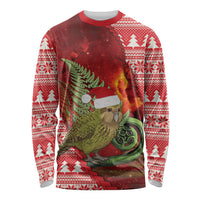 New Zealand Kakapo Christmas In July Long Sleeve Shirt Silver Fern Santa Xmas Red Color