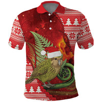 New Zealand Kakapo Christmas In July Polo Shirt Silver Fern Santa Xmas Red Color