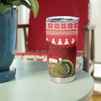 New Zealand Kakapo Christmas In July Tumbler Cup Silver Fern Santa Xmas Red Color
