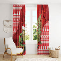 New Zealand Kakapo Christmas In July Window Curtain Silver Fern Santa Xmas Red Color