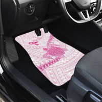 Breast Cancer Awareness Personalised Car Mats Pink Ribbon Turtle Polynesian Pattern White
