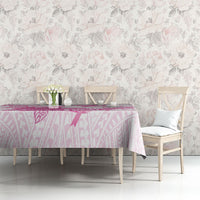 Breast Cancer Awareness Tablecloth Pink Ribbon Turtle Polynesian Pattern White