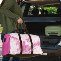 Breast Cancer Awareness Travel Bag Pink Ribbon Turtle Polynesian Pattern White