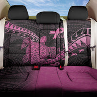 Breast Cancer Awareness Back Car Seat Cover Pink Ribbon Turtle Polynesian Pattern Black