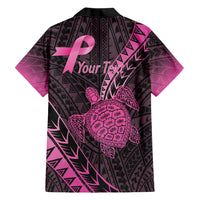 Breast Cancer Awareness Personalised Family Matching Mermaid Dress and Hawaiian Shirt Pink Ribbon Turtle Polynesian Pattern Black LT22 - Polynesian Pride