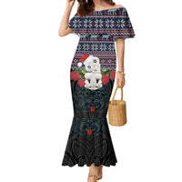 New Zealand Hei Tiki Christmas In July Family Matching Mermaid Dress and Hawaiian Shirt Pohutukawa Santa Xmas Polynesian Pattern
