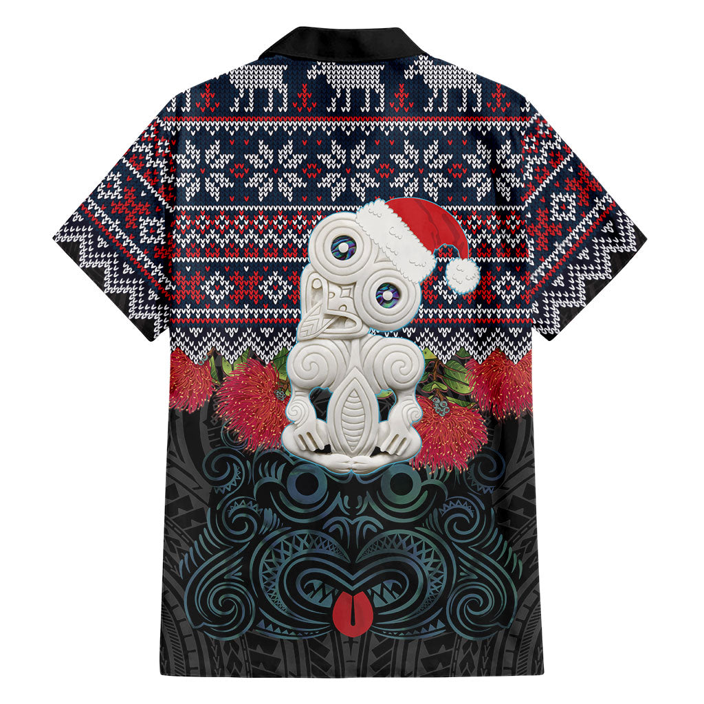 New Zealand Hei Tiki Christmas In July Family Matching Off Shoulder Maxi Dress and Hawaiian Shirt Pohutukawa Santa Xmas Polynesian Pattern
