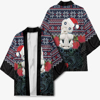 New Zealand Hei Tiki Christmas In July Kimono Pohutukawa Santa Xmas Polynesian Pattern