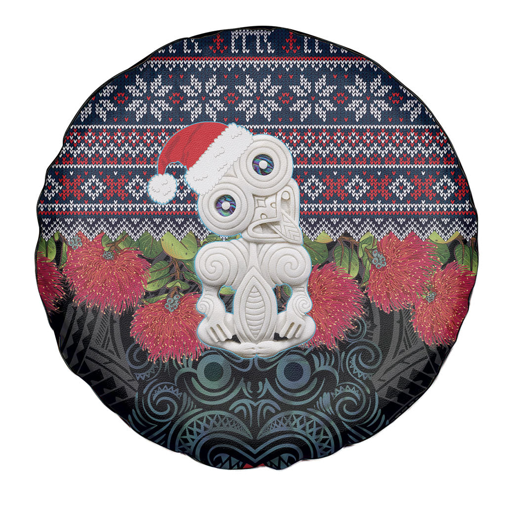 New Zealand Hei Tiki Christmas In July Spare Tire Cover Pohutukawa Santa Xmas Polynesian Pattern LT22 - Polynesian Pride