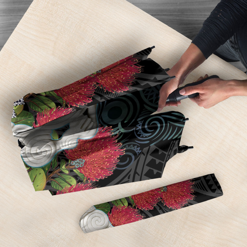 New Zealand Hei Tiki Christmas In July Umbrella Pohutukawa Santa Xmas Polynesian Pattern