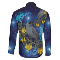 New Zealand Kokako Bird Family Matching Tank Maxi Dress and Hawaiian Shirt Kowhai Galaxy Style Polynesian Pattern