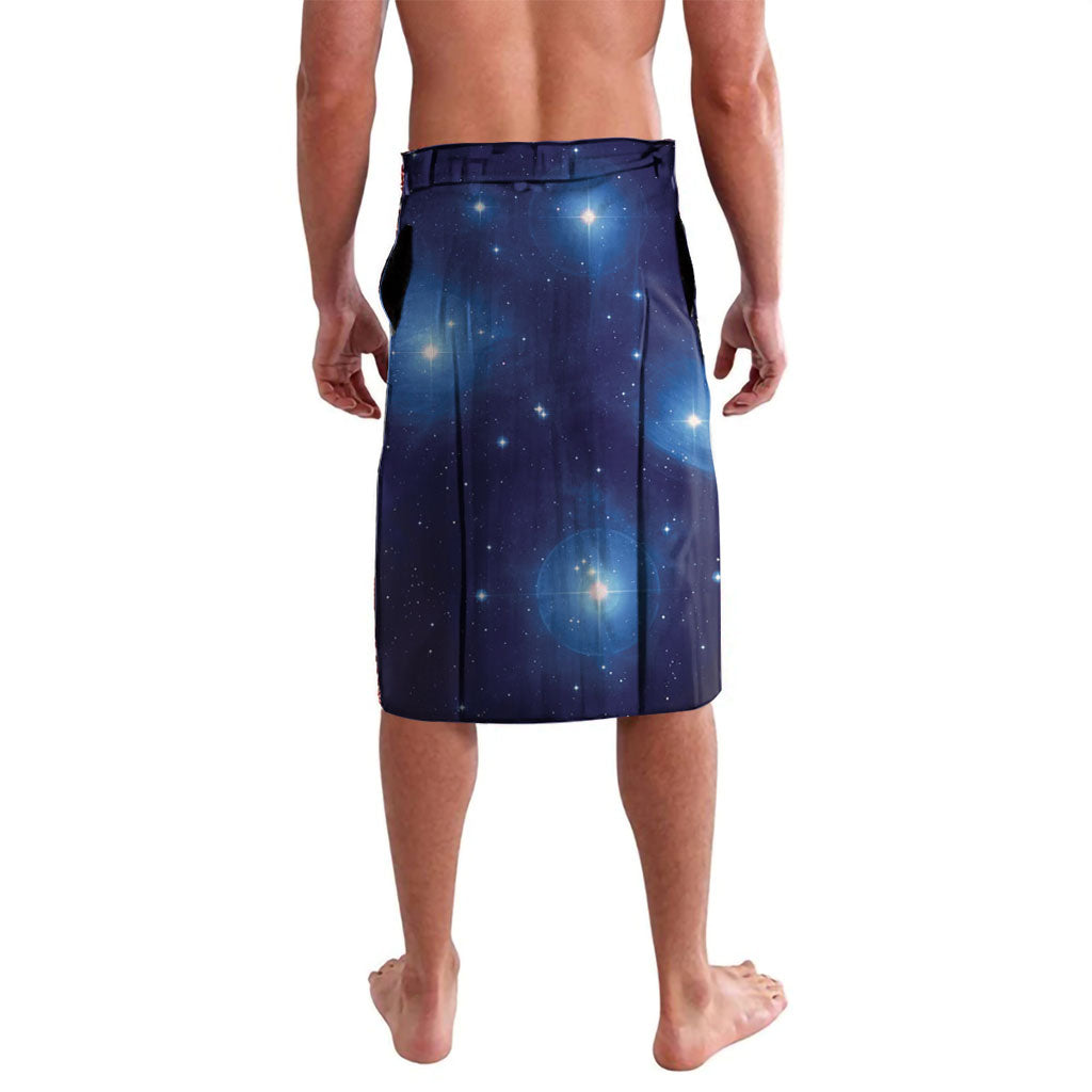 New Zealand Kokako Bird Lavalava Kowhai Galaxy Style Polynesian Pattern
