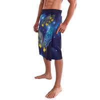 New Zealand Kokako Bird Lavalava Kowhai Galaxy Style Polynesian Pattern