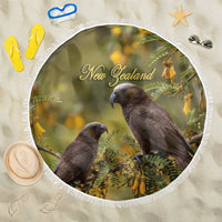 New Zealand Kaka Bird Beach Blanket Kowhai Flower Landscape Style LT22 One Size 150cm Green - Polynesian Pride