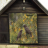 New Zealand Kaka Bird Quilt Kowhai Flower Landscape Style