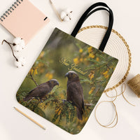 New Zealand Kaka Bird Tote Bag Kowhai Flower Landscape Style