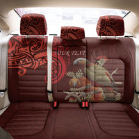 New Zealand Kaka Bird Personalised Back Car Seat Cover Pohutukawa Matariki Maori Pattern