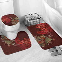 New Zealand Kaka Bird Personalised Bathroom Set Pohutukawa Matariki Maori Pattern