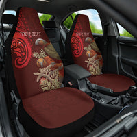 New Zealand Kaka Bird Personalised Car Seat Cover Pohutukawa Matariki Maori Pattern