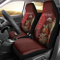 New Zealand Kaka Bird Personalised Car Seat Cover Pohutukawa Matariki Maori Pattern