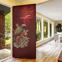New Zealand Kaka Bird Personalised Door Cover Pohutukawa Matariki Maori Pattern LT22 - Polynesian Pride