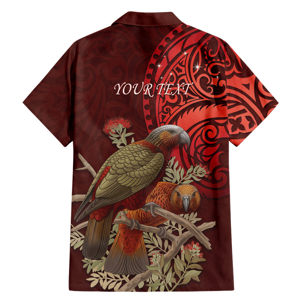 New Zealand Kaka Bird Personalised Family Matching Mermaid Dress and Hawaiian Shirt Pohutukawa Matariki Maori Pattern LT22 - Polynesian Pride