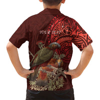 New Zealand Kaka Bird Personalised Hawaiian Shirt Pohutukawa Matariki Maori Pattern