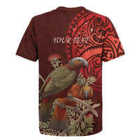 New Zealand Kaka Bird Personalised Rugby Jersey Pohutukawa Matariki Maori Pattern LT22 - Polynesian Pride