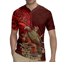 New Zealand Kaka Bird Personalised Rugby Jersey Pohutukawa Matariki Maori Pattern LT22 - Polynesian Pride