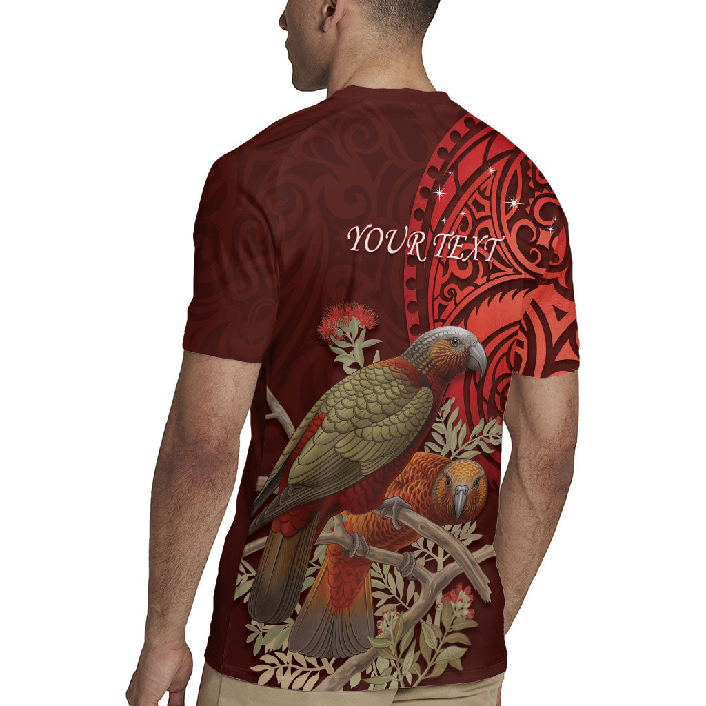 New Zealand Kaka Bird Personalised Rugby Jersey Pohutukawa Matariki Maori Pattern LT22 - Polynesian Pride