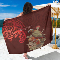 New Zealand Kaka Bird Personalised Sarong Pohutukawa Matariki Maori Pattern LT22 One Size 44 x 66 inches Red - Polynesian Pride