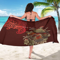 New Zealand Kaka Bird Personalised Sarong Pohutukawa Matariki Maori Pattern LT22 - Polynesian Pride