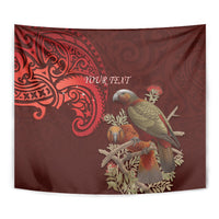 New Zealand Kaka Bird Personalised Tapestry Pohutukawa Matariki Maori Pattern
