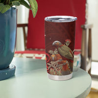 New Zealand Kaka Bird Personalised Tumbler Cup Pohutukawa Matariki Maori Pattern