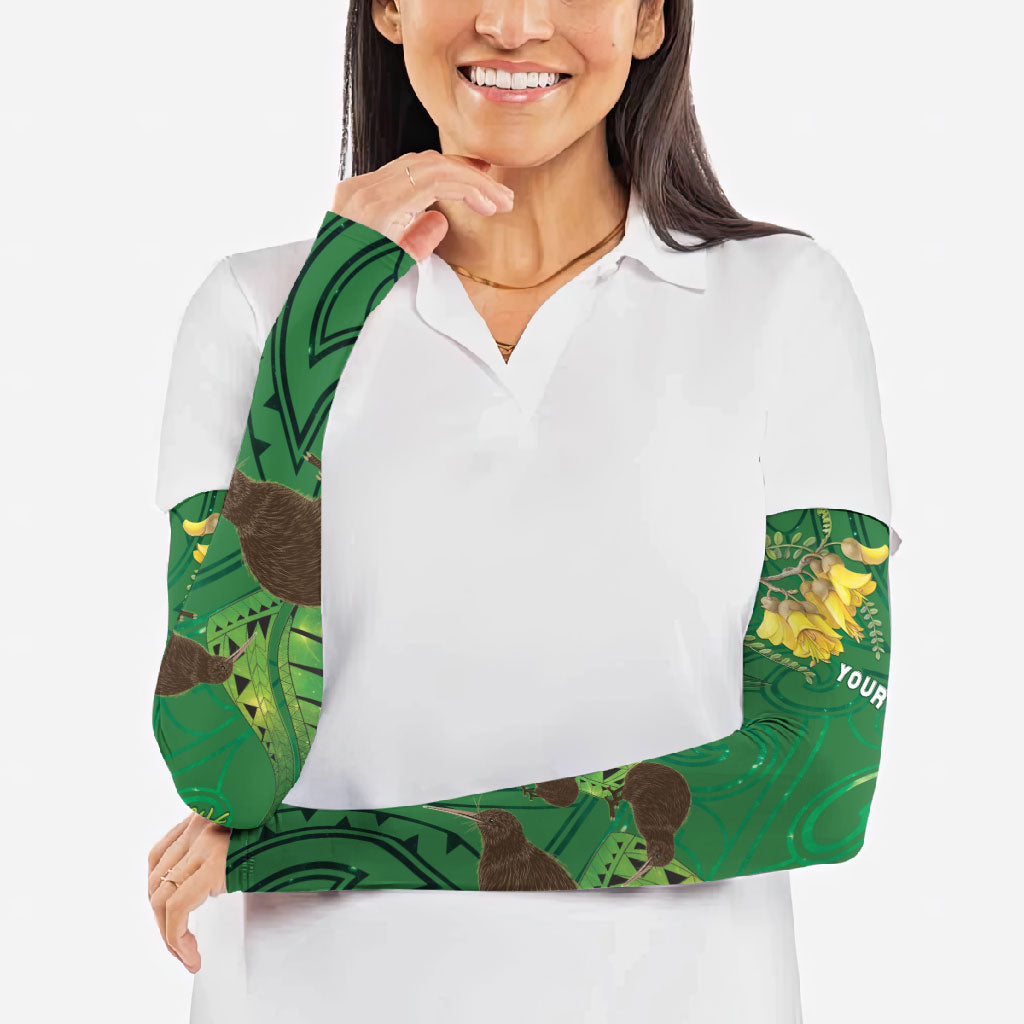 Personalised South Canterbury Anniversary Day Arm Sleeves Kiwi Kowhai Silver Fern Maori Pattern LT22 - Polynesian Pride
