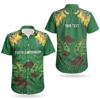 Personalised South Canterbury Anniversary Day Couples Matching Tank Maxi Dress and Hawaiian Shirt Kiwi Kowhai Silver Fern Maori Pattern LT22 - Polynesian Pride