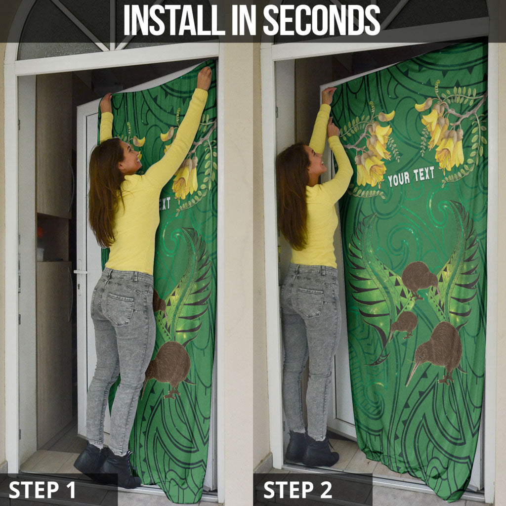 Personalised South Canterbury Anniversary Day Door Cover Kiwi Kowhai Silver Fern Maori Pattern LT22 - Polynesian Pride