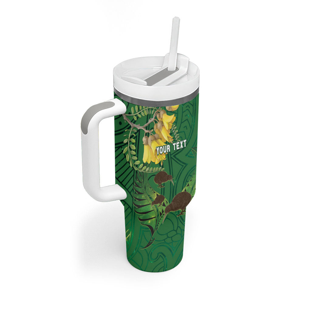 Personalised South Canterbury Anniversary Day Tumbler With Handle Kiwi Kowhai Silver Fern Maori Pattern LT22 - Polynesian Pride
