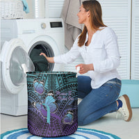 New Zealand Suicide Prevention Month Laundry Basket Maori Mauri Tu Mauri Ora Polynesian Pattern LT22 - Polynesian Pride