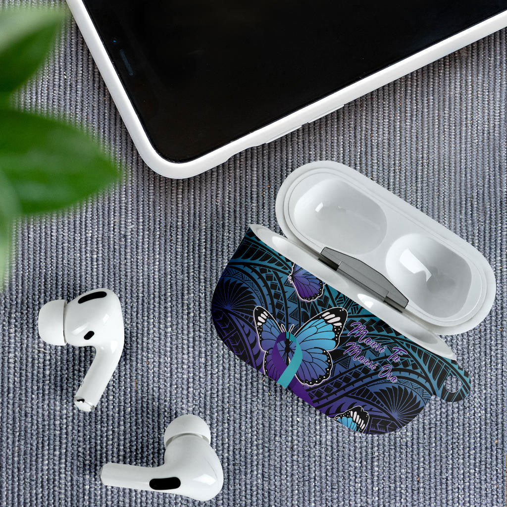 New Zealand Suicide Prevention Month AirPods Case Maori Mauri Tu Mauri Ora Polynesian Pattern LT22 - Polynesian Pride
